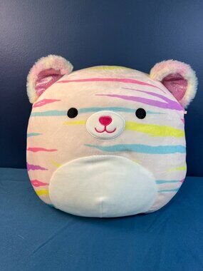 Squishmallows Original 12” Atoosa the Rainbow Striped Cat by Kellytoy